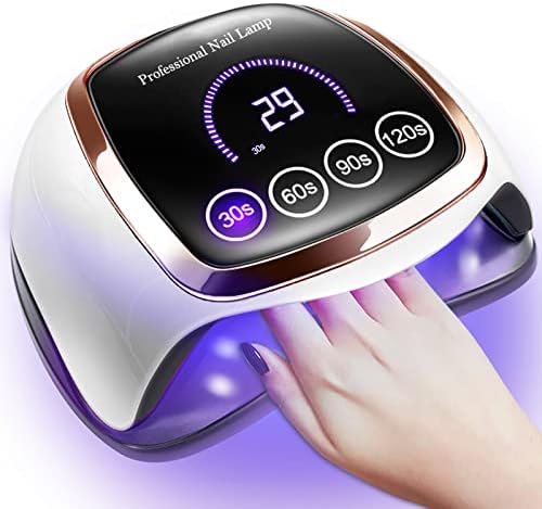 Gugusure nail dryer showing digital LCD display and timer buttons