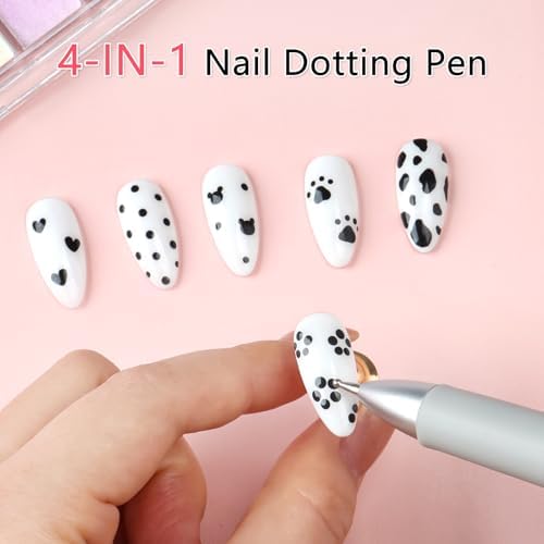 Close up of Syosi Angnya nail dotting tool stainless steel tips