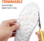 Comparison of Glamorah 4D insoles alongside sneakers showing the easy insertion process.
