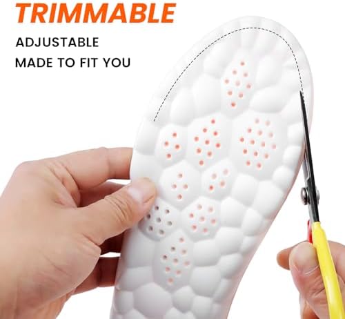 Comparison of Glamorah 4D insoles alongside sneakers showing the easy insertion process.