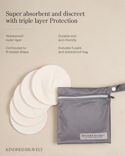 Contoured shape of Kindred Bravely washable breast pads