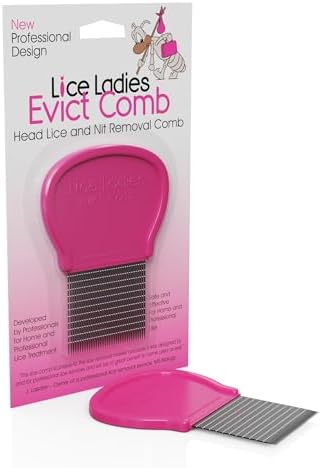 Ergonomic non slip blue handle of the Lice Ladies lice comb