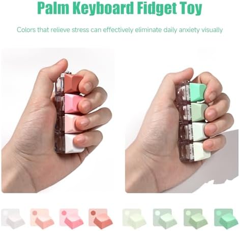 Mintcaps stress relief keyboard keychain attached to a backpack showing its portable design.