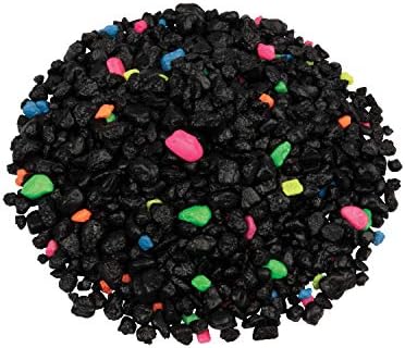Fully decorated GloFish tank with black gravel substrate
