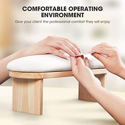 Runbby nail arm rest for acrylic nails on a salon table