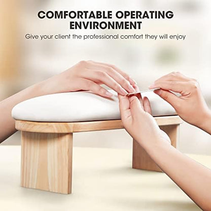 Runbby nail arm rest for acrylic nails on a salon table