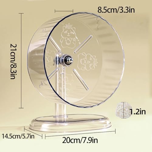 Anti slip sand dune track pattern inside a transparent small animal exercise wheel.