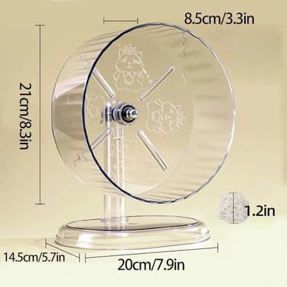 Anti slip sand dune track pattern inside a transparent small animal exercise wheel.