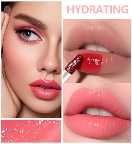 Eakroo 6 Colors Peach Lip Stain Set, Korean Lip Gloss Mini Liquid Lip Tint, Lipstick for Women, Liquid Blush, Lip Plumper, Lip Stain Long Lasting Waterproof, High Pigment, Vivid Color, Cute Stuff - Image 5