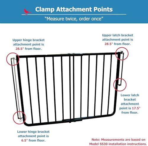 Cardinal Gates child safety gate mounting kit showcasing the dual spindle attachment mechanism.
