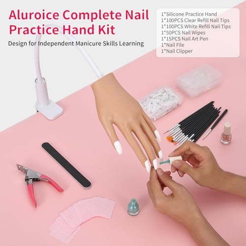 Aluroice flexible mannequin hand for nail training