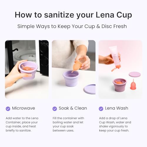 Lena brand microwave safe period cup cleaner for travel and home use
