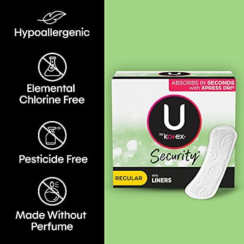 Side view of Kotex 64 count unscented daily protection liners