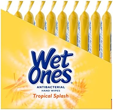Wet Ones Antibacterial Hand Wipe, Travel Packs- Tropical Splash Scent, 20 Count (Pack of 10), 200 Wipes - Image 6