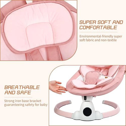 Close up of breathable fabric on Uuoeebb electric baby swing