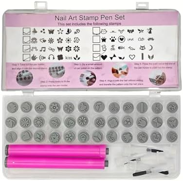 Generic 44 pieces nail art stamp pen set front view