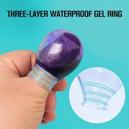 Eldosilk silicone shower sleeves protecting fingers during a water-based activity.