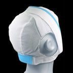 Side profile of Knightsbridge chin strap showing ergonomic ear cutouts and mesh fabric.