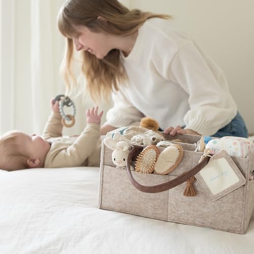 Collapsible design of Lily Miles diaper caddy for travel