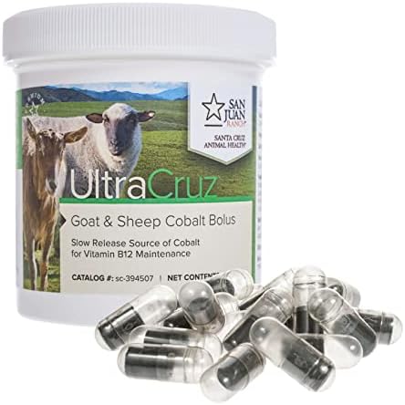 USA imported UltraCruz livestock cobalt supplement bottle side view with directions.