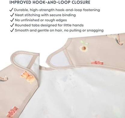 Close up of Oeko-Tex certified fabric on Ali+Oli bib
