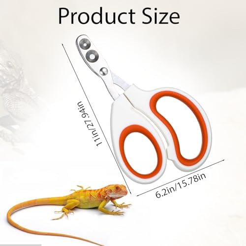 Ergonomic orange and white rubber grip handles on small animal claw trimmers.