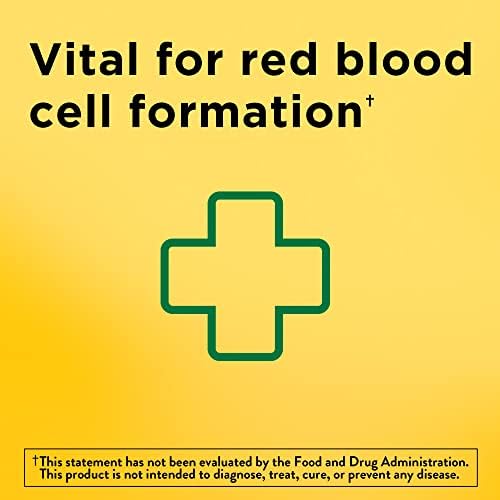 Nature Made Iron supplement nutritional facts label and ingredient list