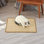 Fukumaru horizontal cat scratch rug being used by an adult indoor feline
