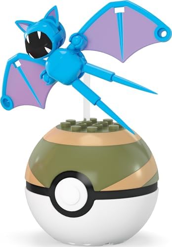 Packaging box layout of the Mega Brands PokÃ©mon Pikachu and Zubat building set.