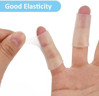 Durable gel thumb protector shields worn during gardening and crafting activities