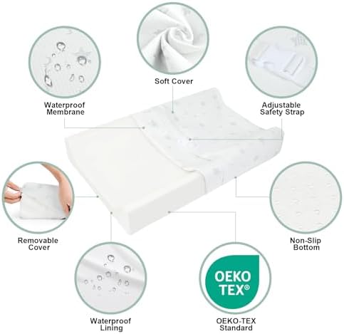 Beianpp small baby changing pad angled perspective on dresser top