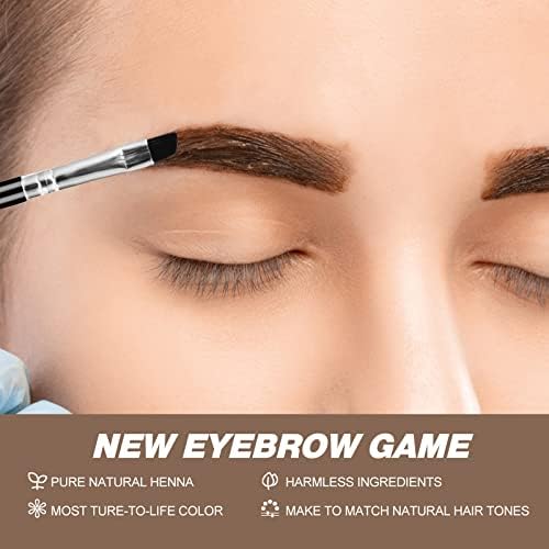 Simpout Dark Brown Henna Hair Powder demonstrating root touch up and grey coverage results
