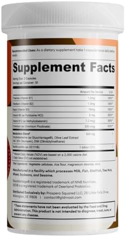 White vegetarian capsules spilling out of an authentic GoldenRoot berberine container for glucose metabolism