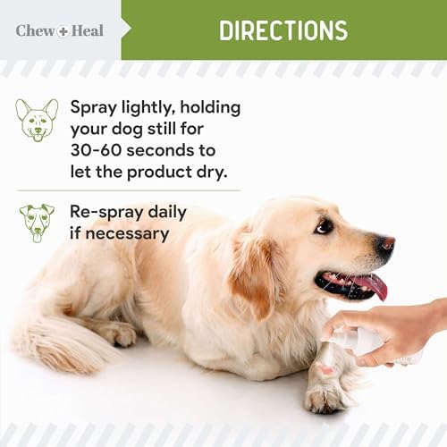 Chew + Heal Labs dog liquid bandage spray being applied to a pet paw pad injury