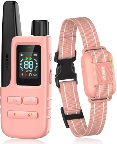 Rechargeable waterproof pet training receiver with pink patterned strap