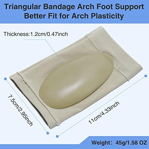 Compression arch brace with internal silicone gel pad for plantar fasciitis relief.