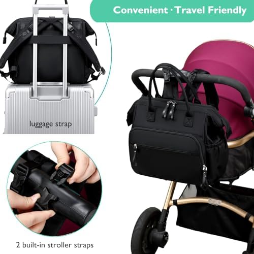 Loradi parent bag showcasing back anti-theft zipper pocket