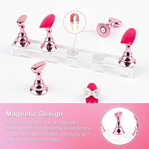 Professional nail art training bench with magnetic tips