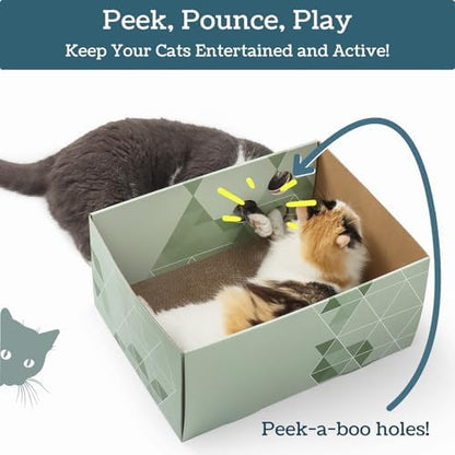 5609PETS heavy duty cat scratching box with modern geometric print