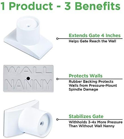 Close up view of the durable wall protector backing that stabilizes safety gates and prevents drywall scratches.