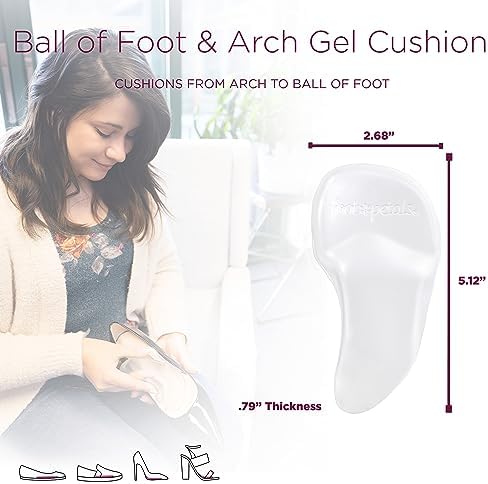 The adhesive side of the Foot Petals arch support cushion being peeled.