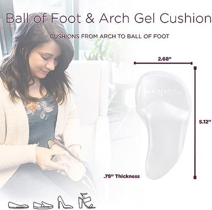 The adhesive side of the Foot Petals arch support cushion being peeled.