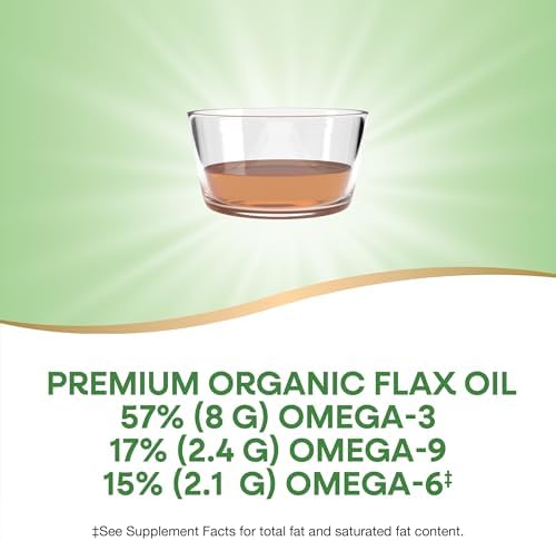 Nature's Way Organic Flax Oil liquid texture poured in spoon