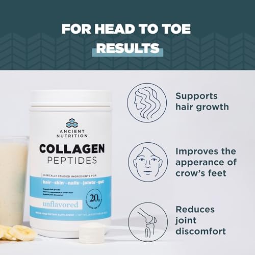 Authentic USA imported Ancient Nutrition five types collagen supplement container showing clean ingredient labels.