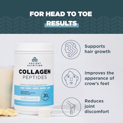 Authentic USA imported Ancient Nutrition five types collagen supplement container showing clean ingredient labels.