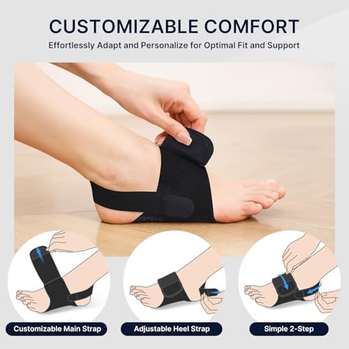 Unisex Fit Geno arch support sleeve shown on a foot to demonstrate the low-profile design.