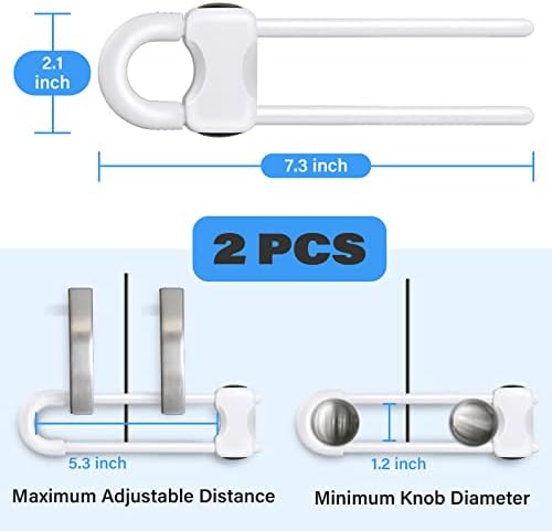 Two pack Spispi baby proofing cabinet locks white