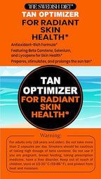The Swedish Diet Tan Optimizer box showing key ingredient highlights