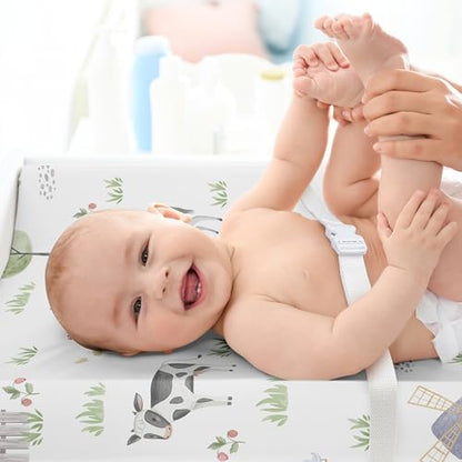 Elasticized edge of Sweet Jojo Designs baby changing pad sheet