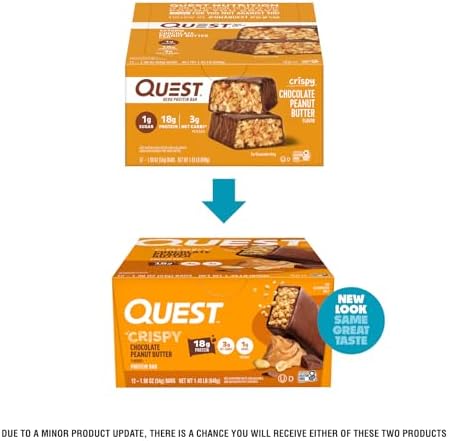 Quest Nutrition Crispy Chocolate Peanut Butter Hero Protein Bar, 18g Protein, 1g Sugar, 3g Net Carb, Gluten Free Protein Snack, Keto Friendly, 12 Count - Image 3